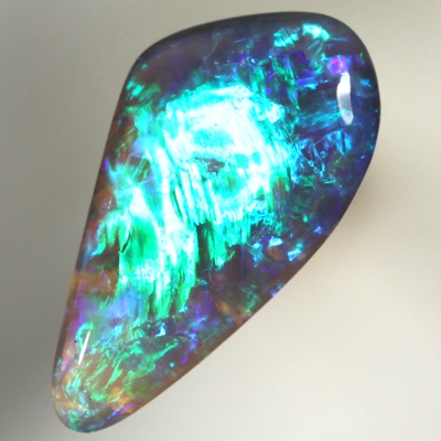 SOLID BLACK OPAL Neon bright turquoise fire SEE VIDEO